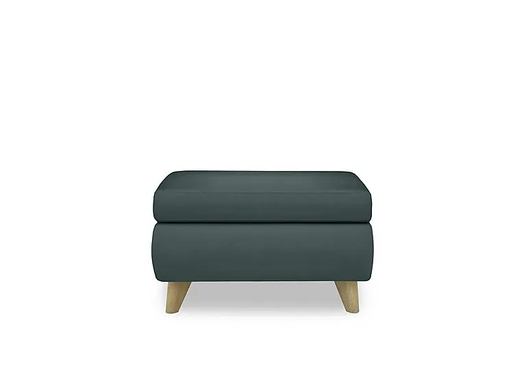 Malmo Leather Coffee Table Storage Footstool - BV Lake Green