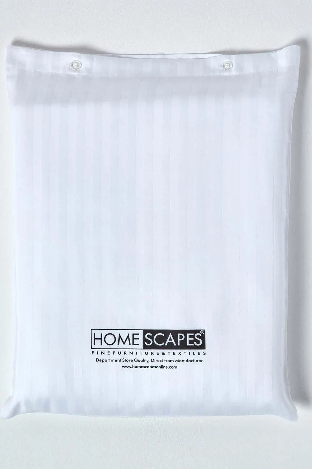 Homescapes Egyptian Cotton Stripe Duvet Cover & Pillowcase 330 TC in White 5