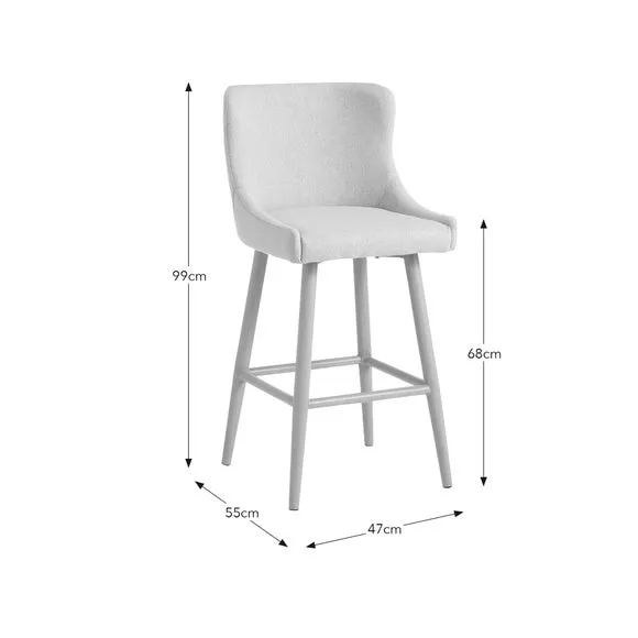 Montreal Bar Stool, Natural Fabric 6