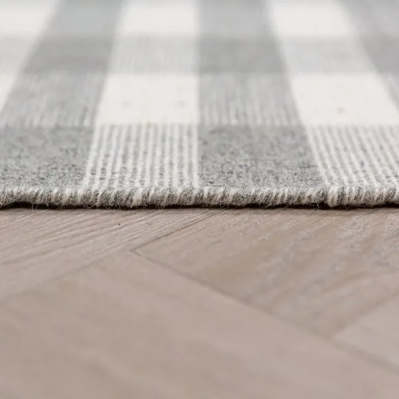 Tess Check flatweave wool rug 4