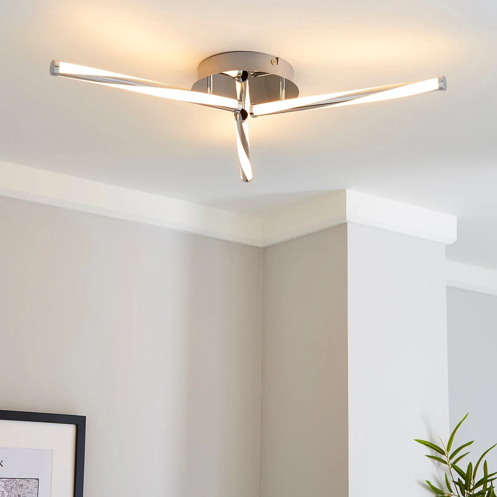 Hettie 3 Light Integrated LED Ceiling Fitting Grey