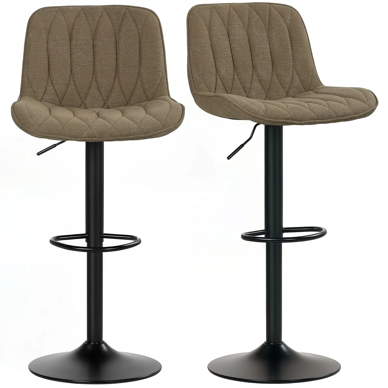 HOMCOM Bar Stools Set of 2, Modern Armless Bar Chairs in Brown 2