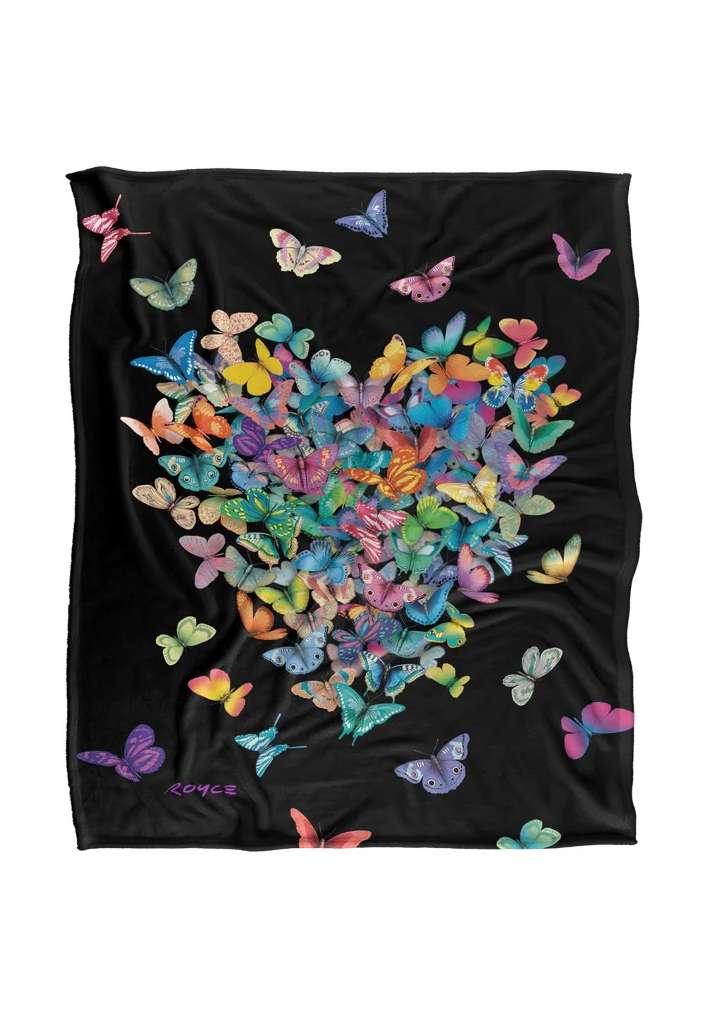 JQ Licensing Royce Mcclure Wildheart Butterflies Silky Touch Super Soft Throw Blanket 152 X 127 cm in White