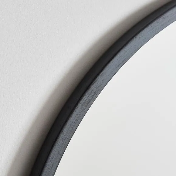 Brushed Metal Effect Pewter Grey Round Wall Mirror 2