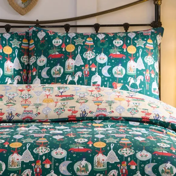 Fusion Christmas Ornaments Polycotton Duvet Cover & Pillowcase Set 2