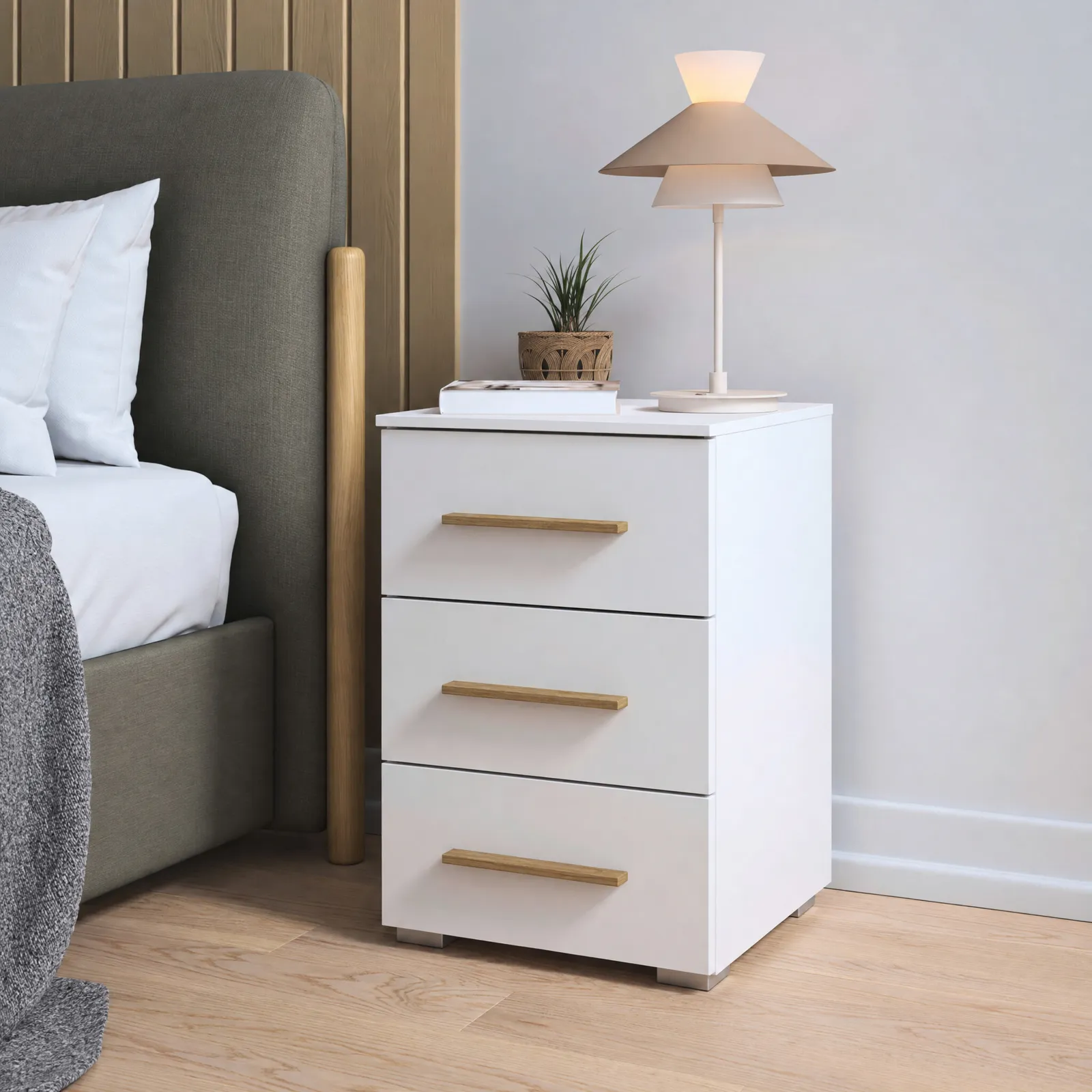 Malham 3 Drawer Bedside 40X61X42Cm Table Wood | Barker & Stonehouse 2