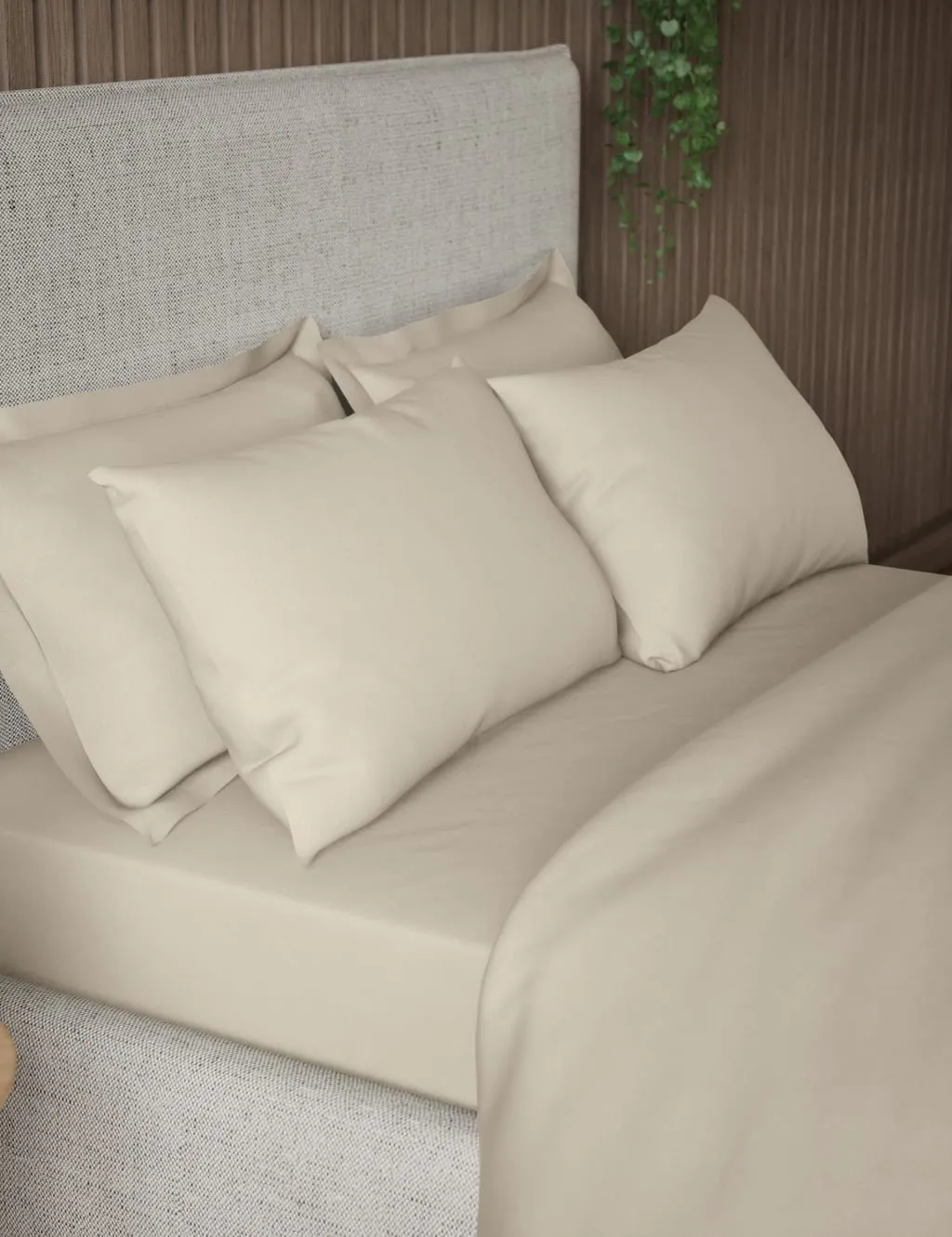 M&S 2 Pack Pure Cotton 300 Thread Count Pillowcases Neutral