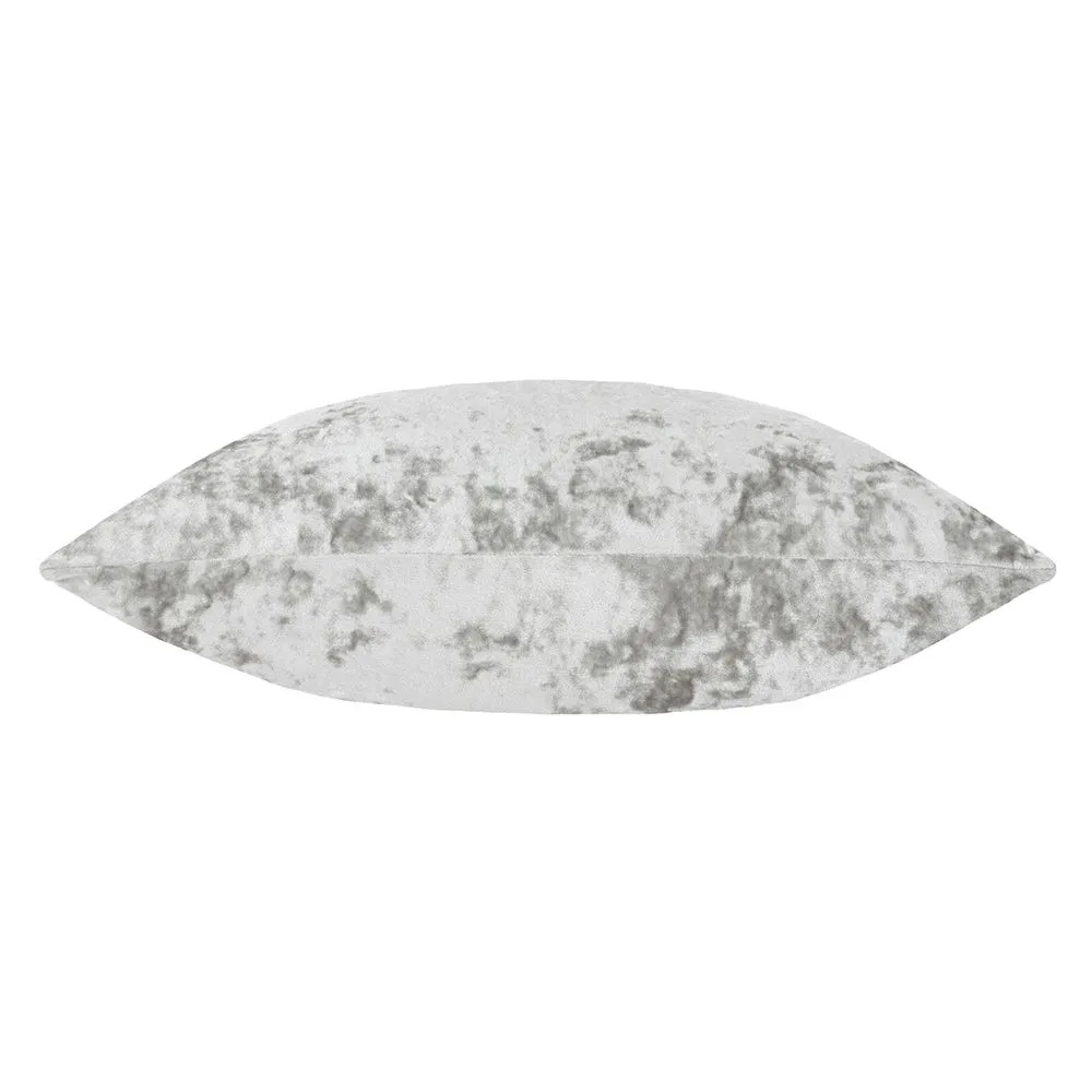 Paoletti Verona Crushed Velvet Sqaure Polyester Filled Cushion in Silver 2