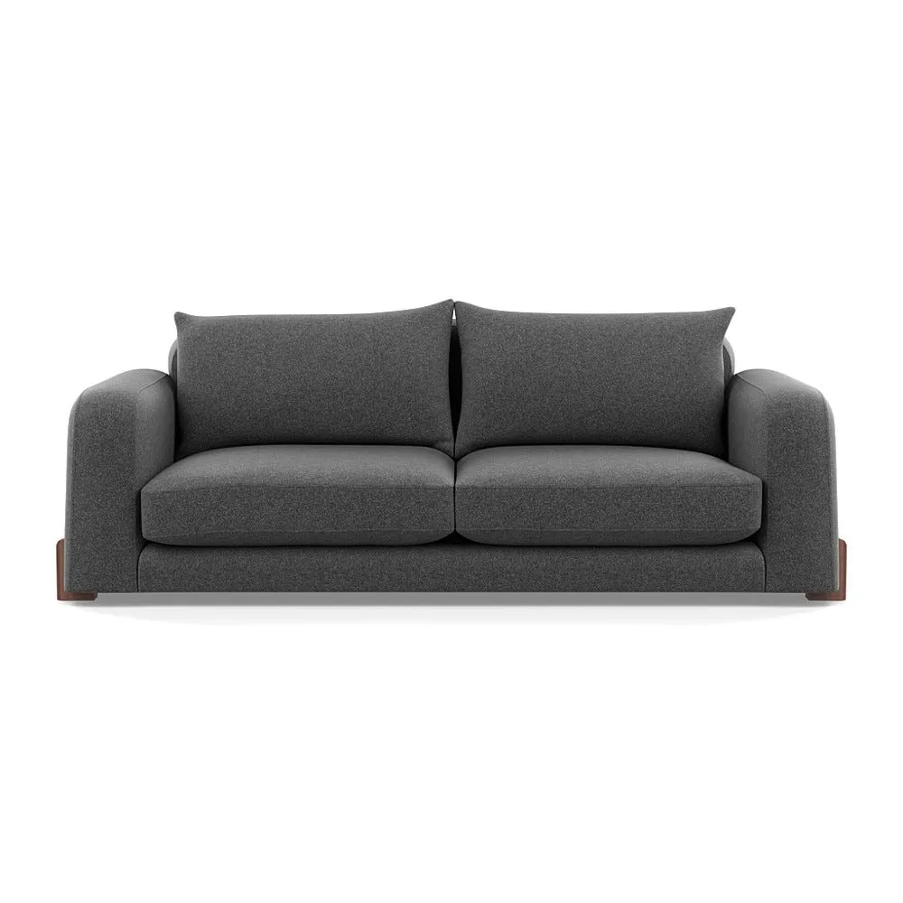Heal's Nuvola 4 Seater Sofa Melton Wool Granite Walnut Stained Feet 1