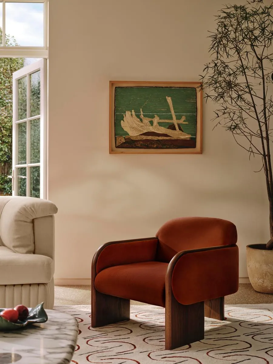Eddie Armchair, Velvet, Rust