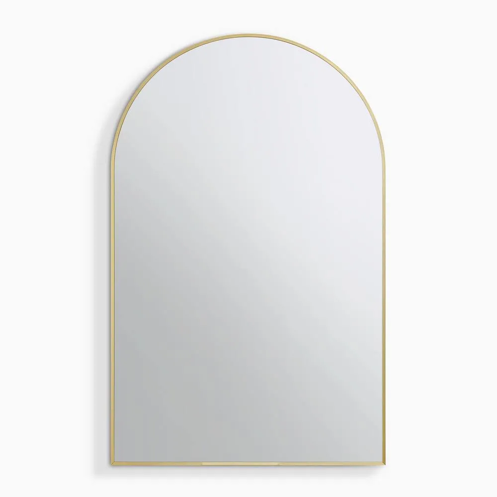 FurnitureboxUK Charlie Gold Metal Large 110x70cm Ovemantle Arch Mirror 3