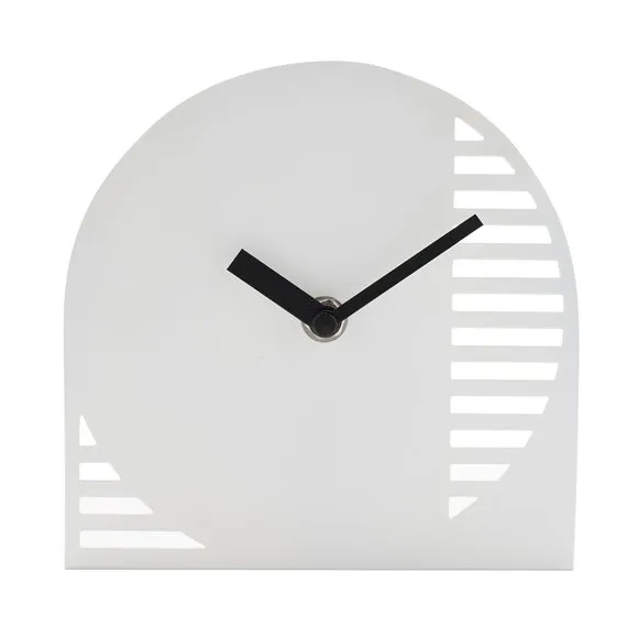 Interval Arched Cut Out Steel Desk Clock 2