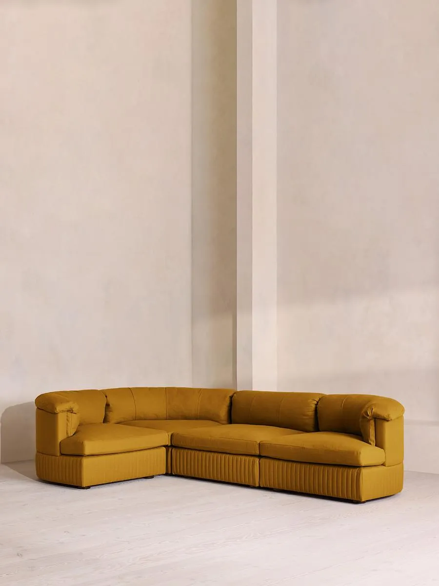 Oona Deep Sit Modular Sofa, L-Shape Sofa, Linen, Turmeric