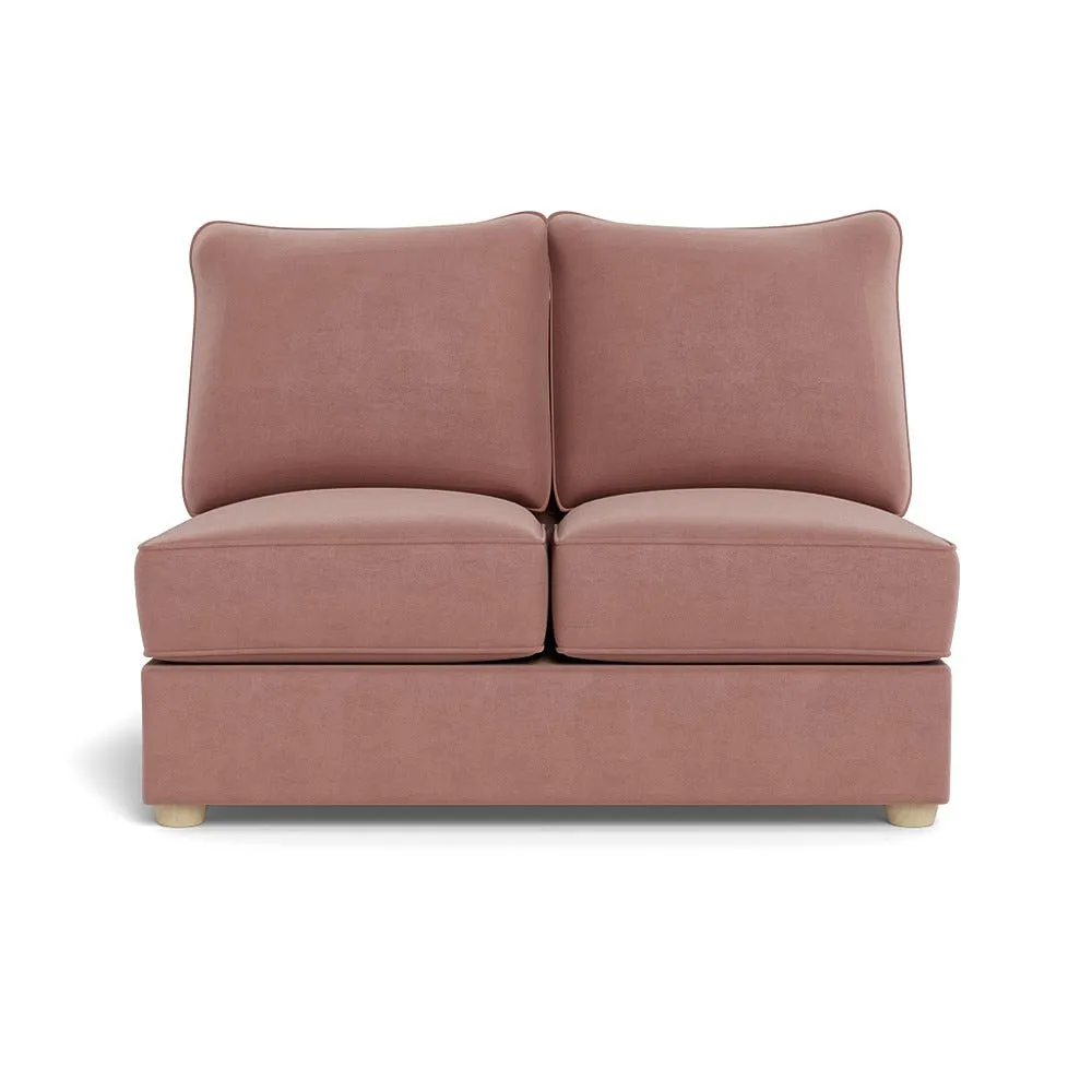 Heal's Tailor Double Unit Smart Luxe Velvet Dusky Pink Natural Beech Feet