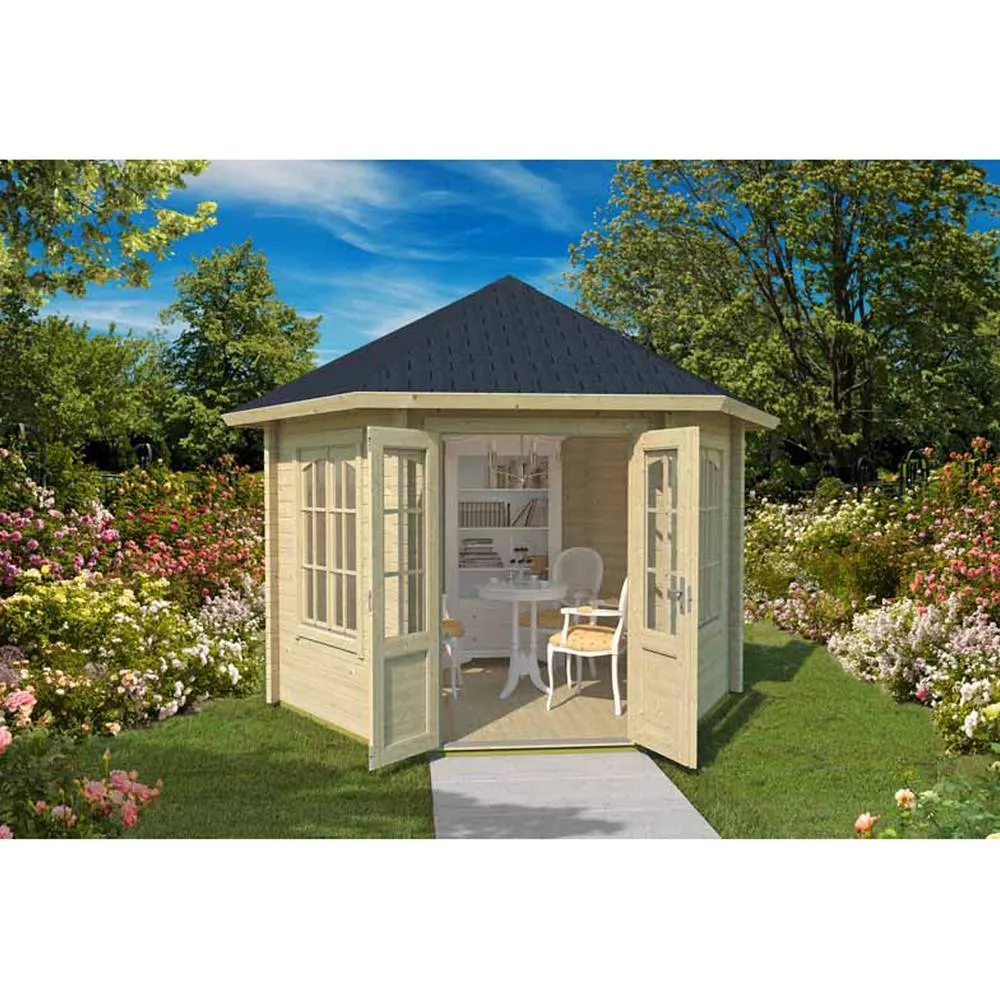 Lasita Maja Ltd Rivera 44-Log Cabin, Garden Room, Home Office - L420xW363.7xH318.1 cm in Natural 3