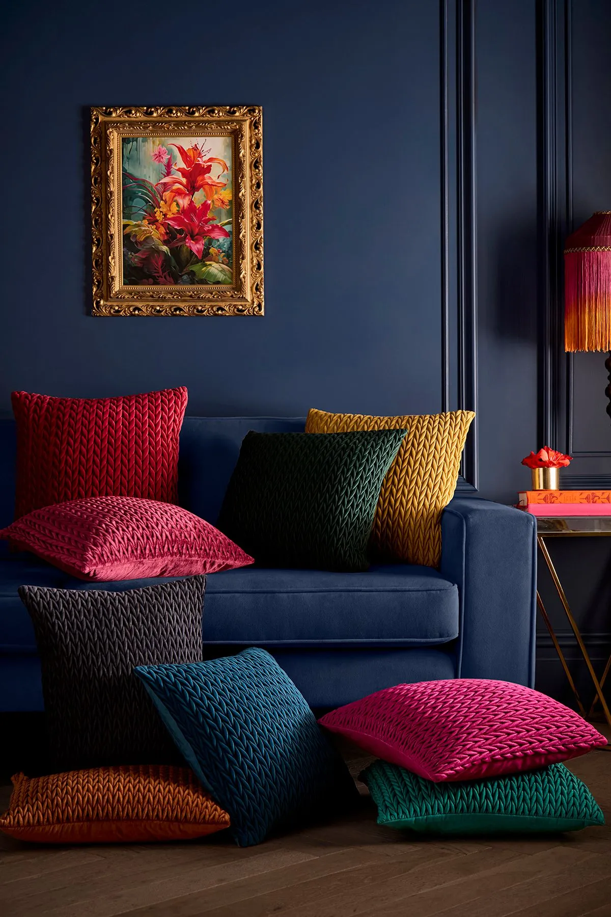 Laurence Llewelyn-Bowen 'Amory' Luxe Velvet Filled Cushion in Jade 3