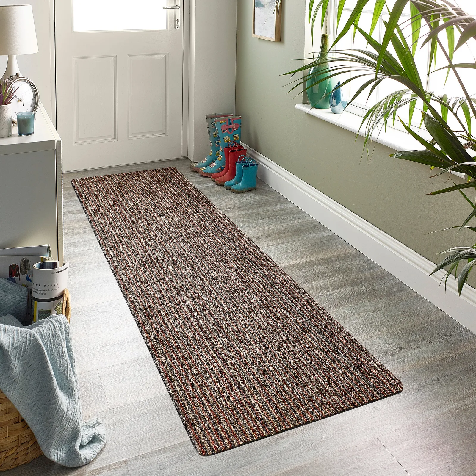 Marvel Stripe Washable Runner Brown and Blue