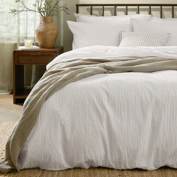 Yard Hebden Seersucker 100% Cotton Duvet Cover & Pillowcase Set 3