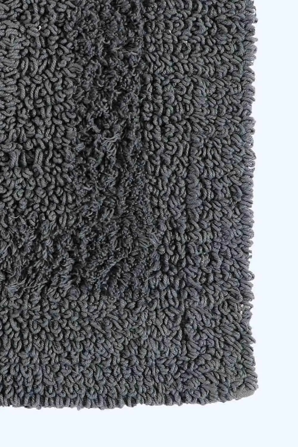 Homescapes Luxury Square Bath Mat 1600GSM 100% Cotton Reversible Shower Mat, 50cm in Grey 2
