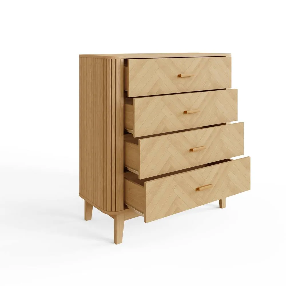 GFW Axel 4 Drawer Chest in Light Oak 3