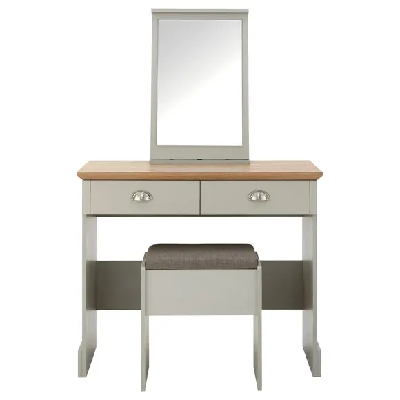 Kendal 2 Drawer Dressing Table Set with Mirror, Grey 2