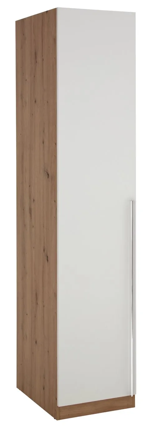 Habitat Munich 1 Door Wardrobe - White & Oak Effect