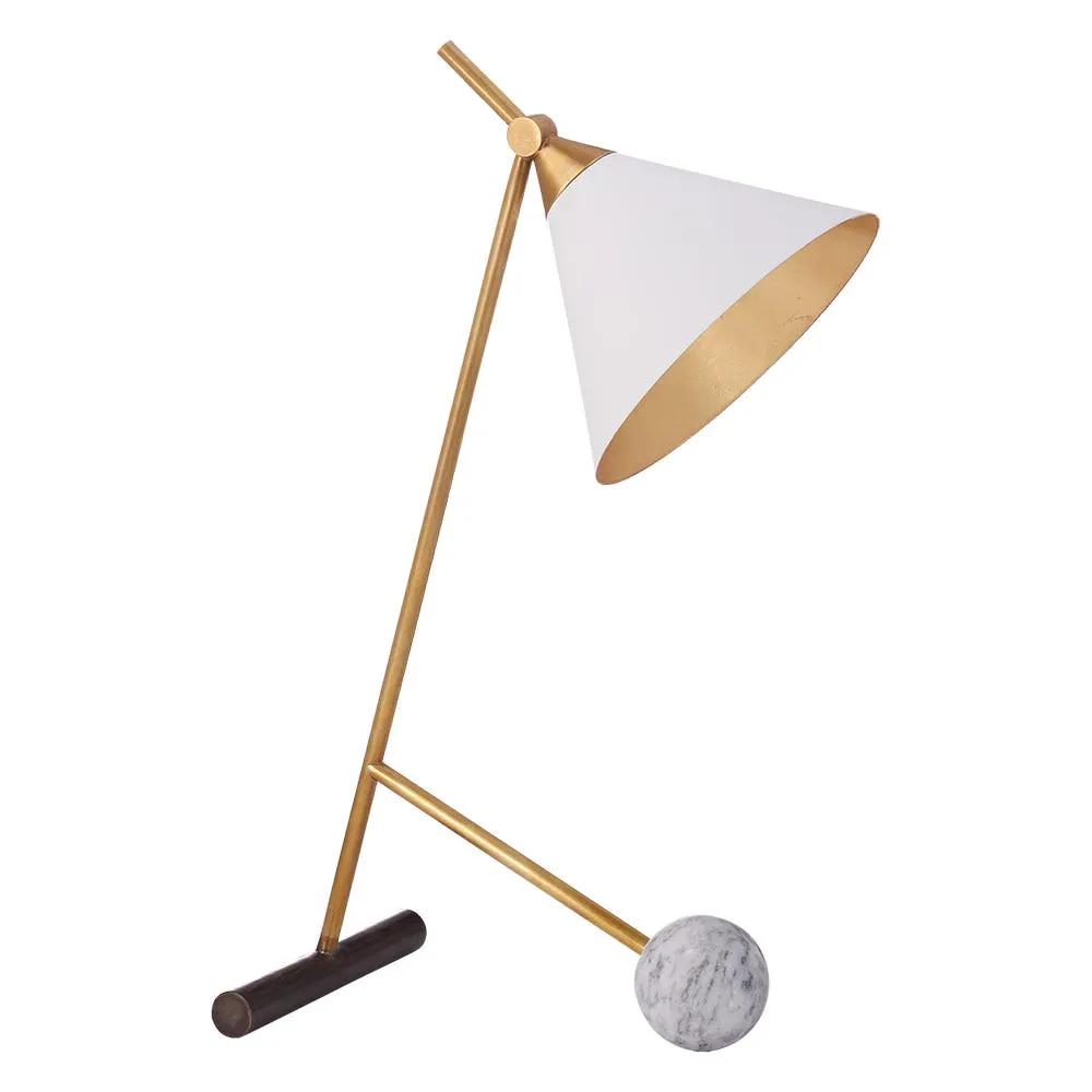 Visual Comfort Cleo Table Lamp Brass & White 2