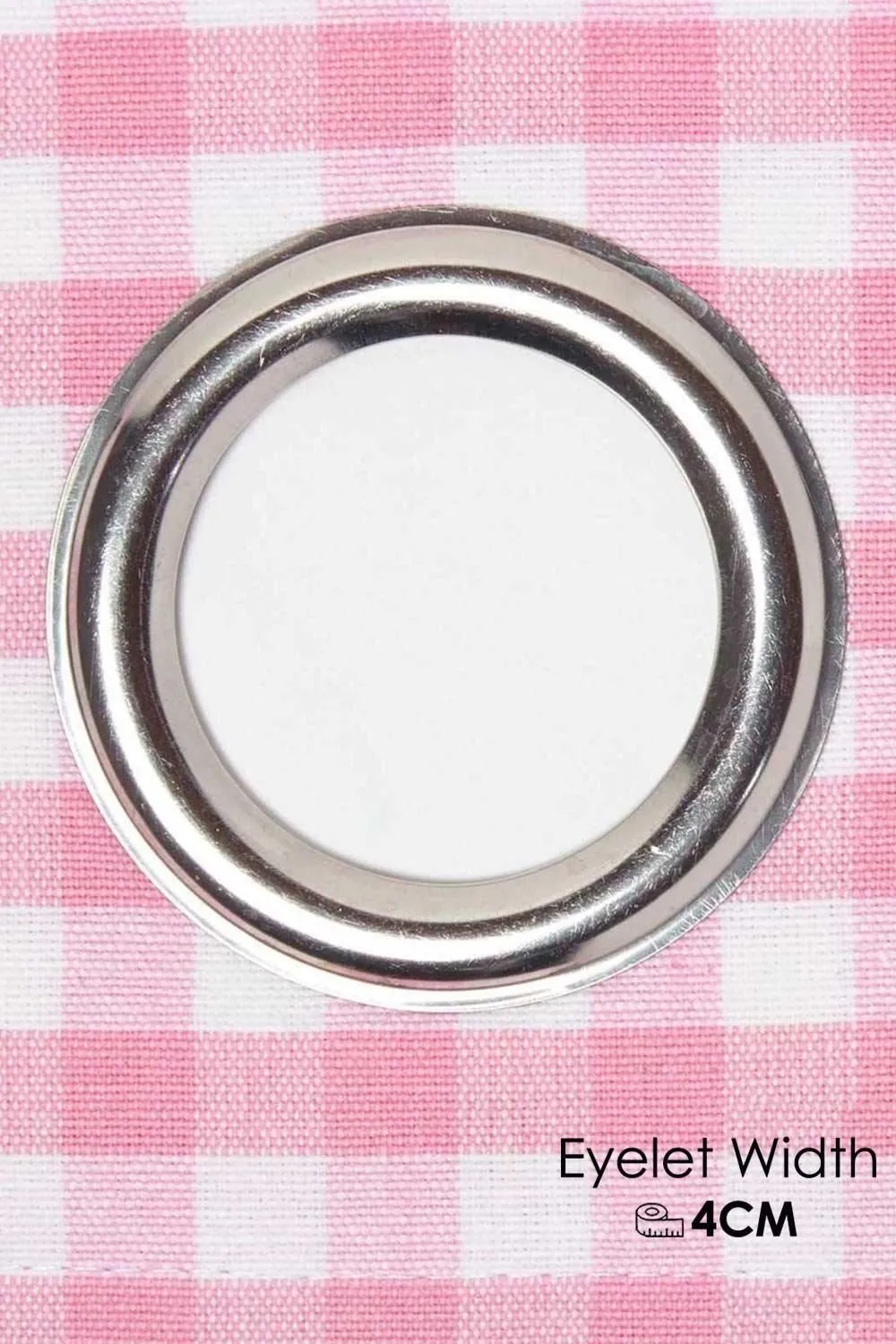 Homescapes Cotton Gingham Eyelet Curtain Pair in Pink 4