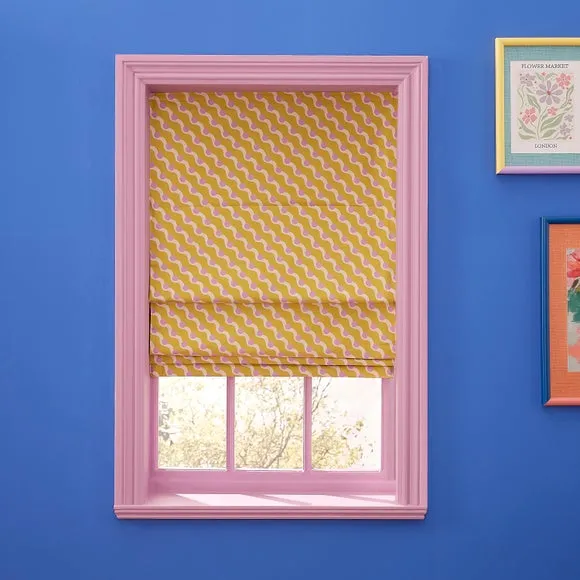 Sophie Robinson Wiggle Dot Diagonal Stripe Blackout Roman Blind 2