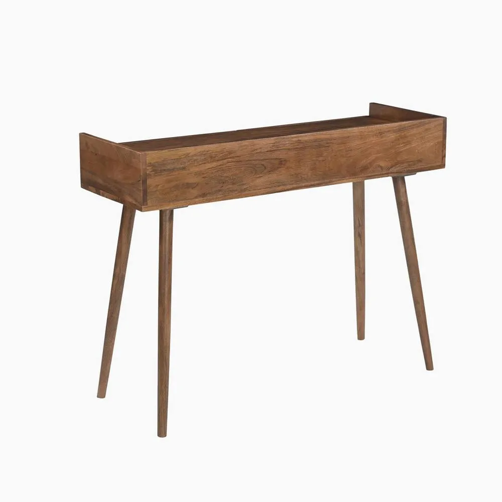 FurnitureboxUK Vinson Rectangle Walnut Wood 2 Drawer Console Table 4