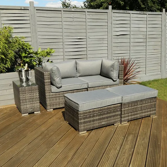 Multifunctional 2 Seater Grey Lounger Set