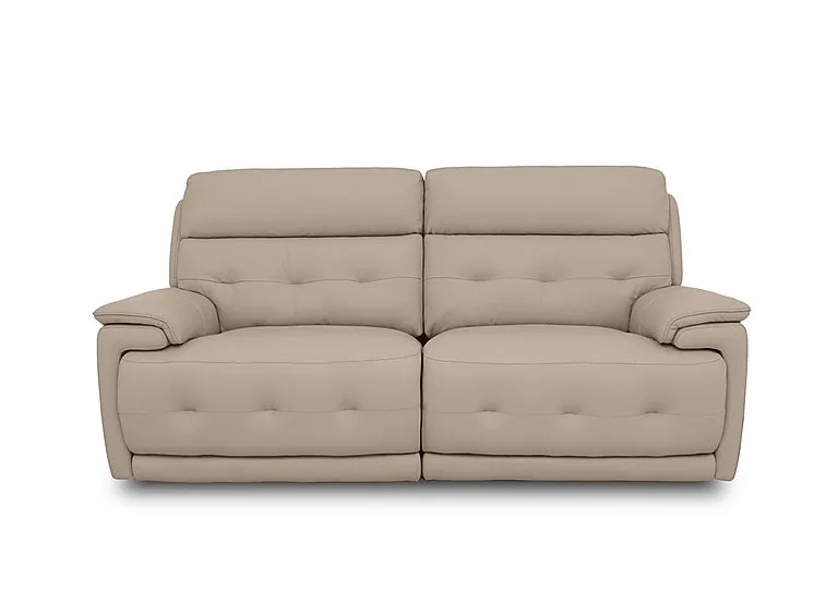 Brescia Leather 3 Seater Sofa - BV Pebble