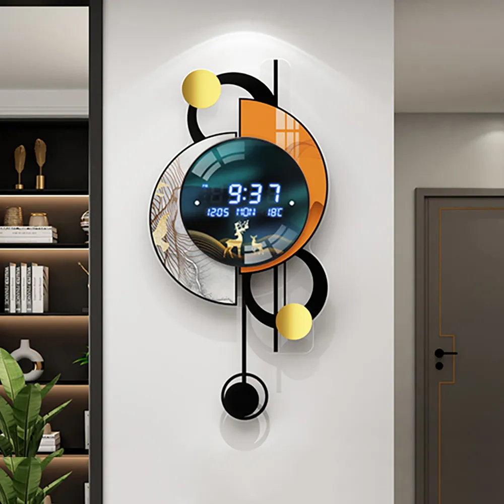 26" Silent Wall Clock with Voice-Activated & Dual Power Supply