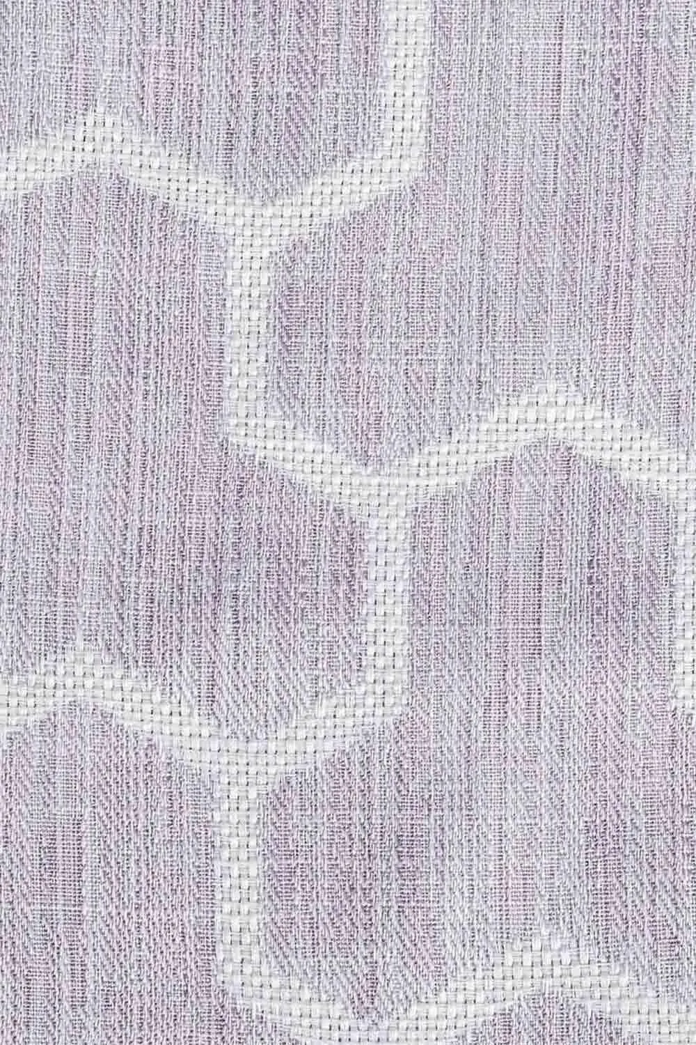 Homescapes Geometric Jacquard Blackout Eyelet Curtain Pair in Lilac 2