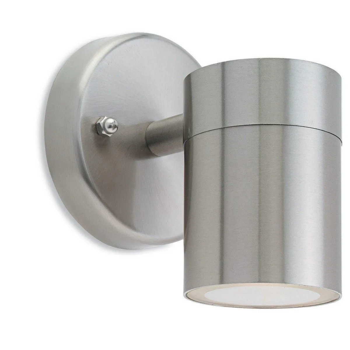 Netlighting Fusion 1 Light Single Wall Light Stainless Steel IP44 GU10 in Grey