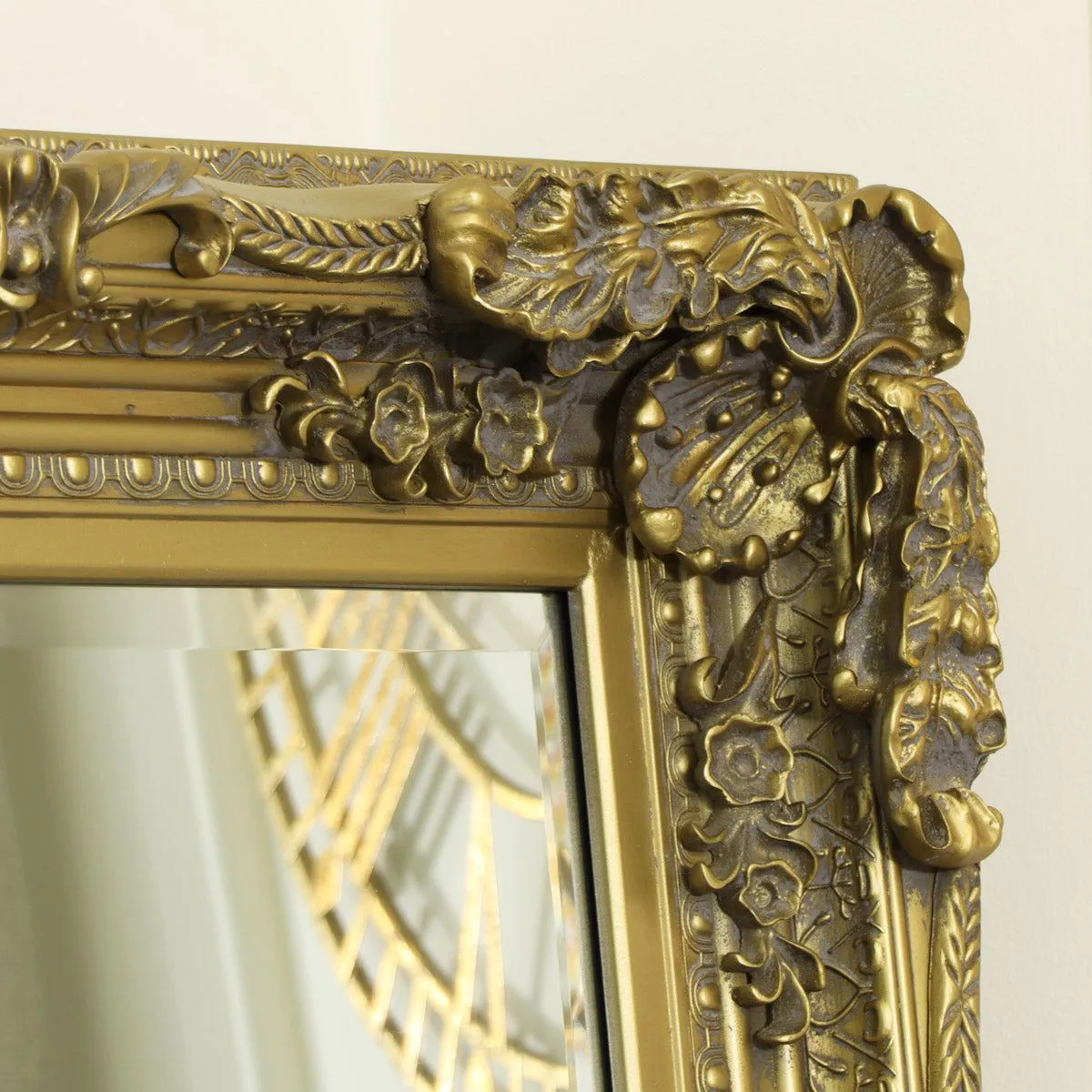 Melody Maison Large Ornate Gold Wall / Leaner Mirror - 78cm X 158cm in Metallic Gold 3