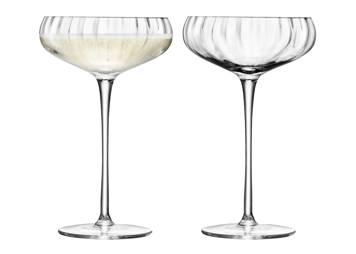 LSA International Aurelia Champagne Saucer 300ml Clear Optic Set of 2