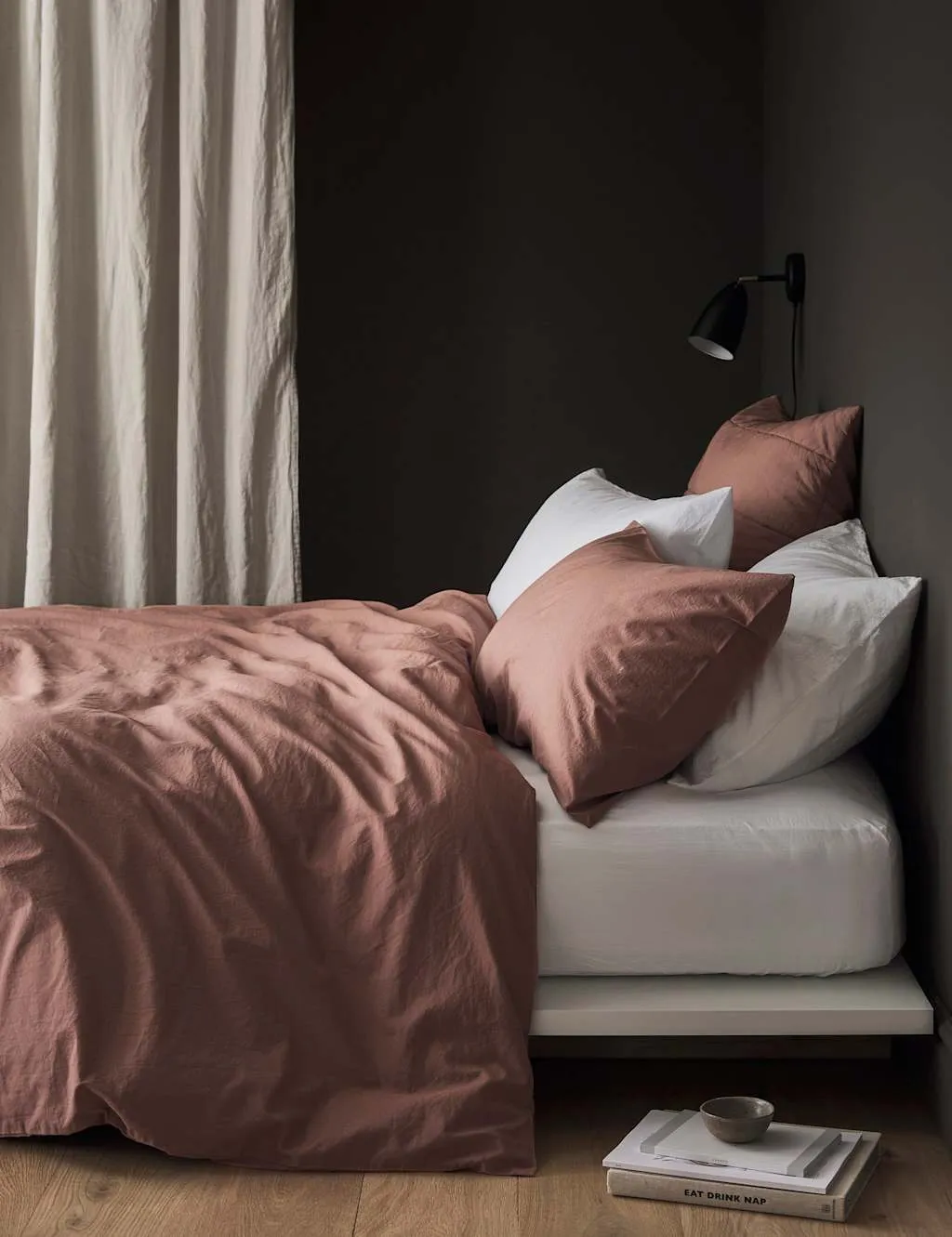 Bedfolk Pure Cotton Relaxed Duvet Cover Medium Red
