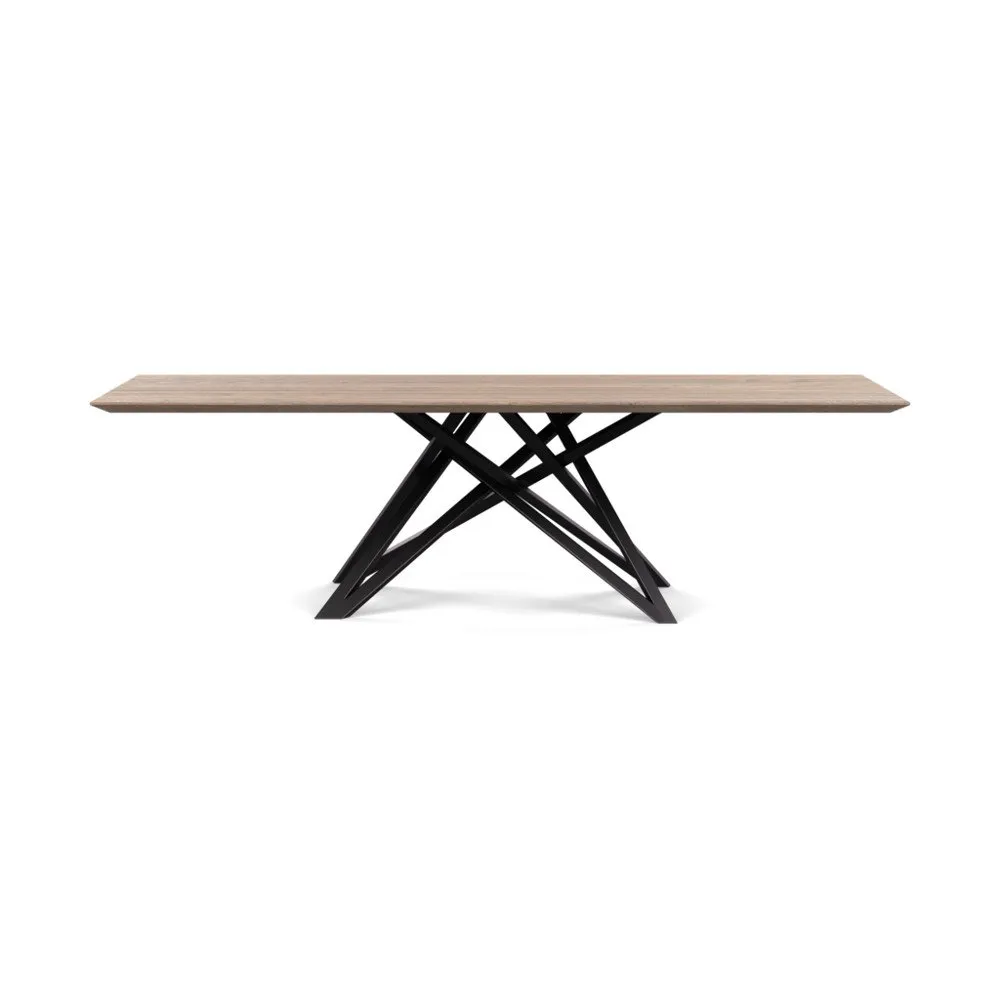 Heal's Vienna Dining Table 260x100cm Grey Oiled Oak Chamfered Edge Filled 1