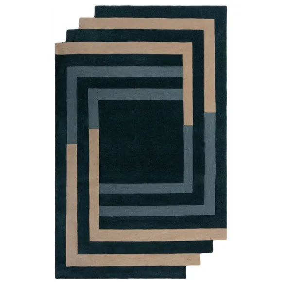 Labyrinth Shaped Wool Rug 5