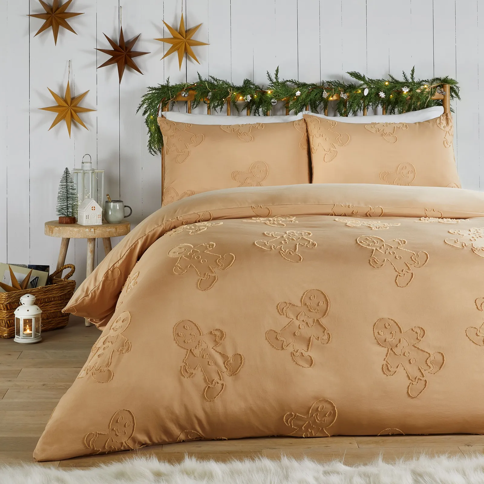 Duvet Day Gingerbread Tufted Soft Touch Duvet Cover Set in Tan