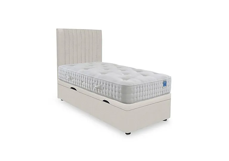 Ortho 2000 Manual Side Ottoman Divan Set - Small Single - Plush Ecru