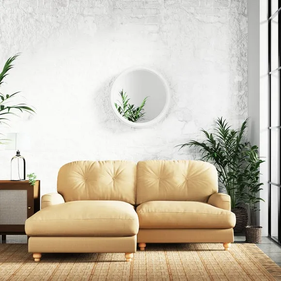 Martha Slub Faux Linen Corner Chaise Sofa 1