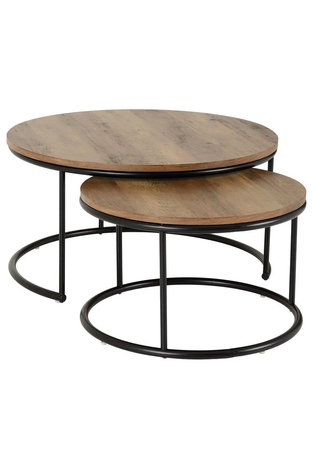 Seconique Quebec Round Coffee Table Set in Dark Brown 2