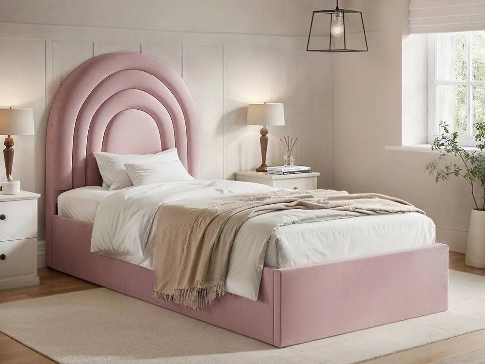 Flair Ava Single Ottoman Bed in Pink