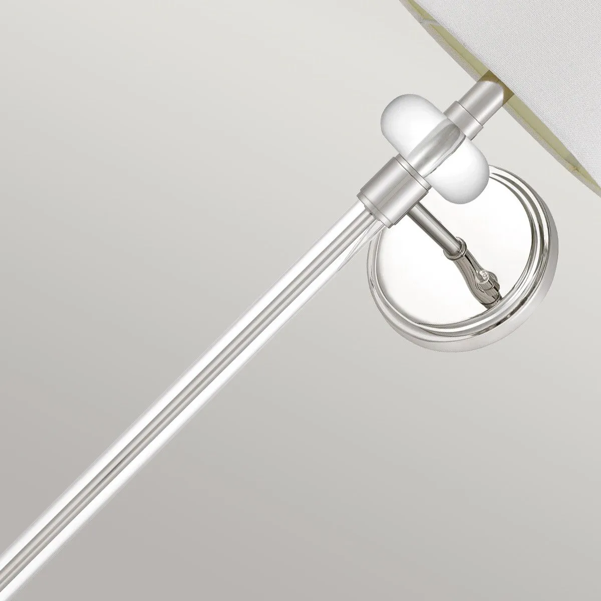 Netlighting Quoizel Barbour Wall Lamp with Shade Polished Nickel in Grey 4