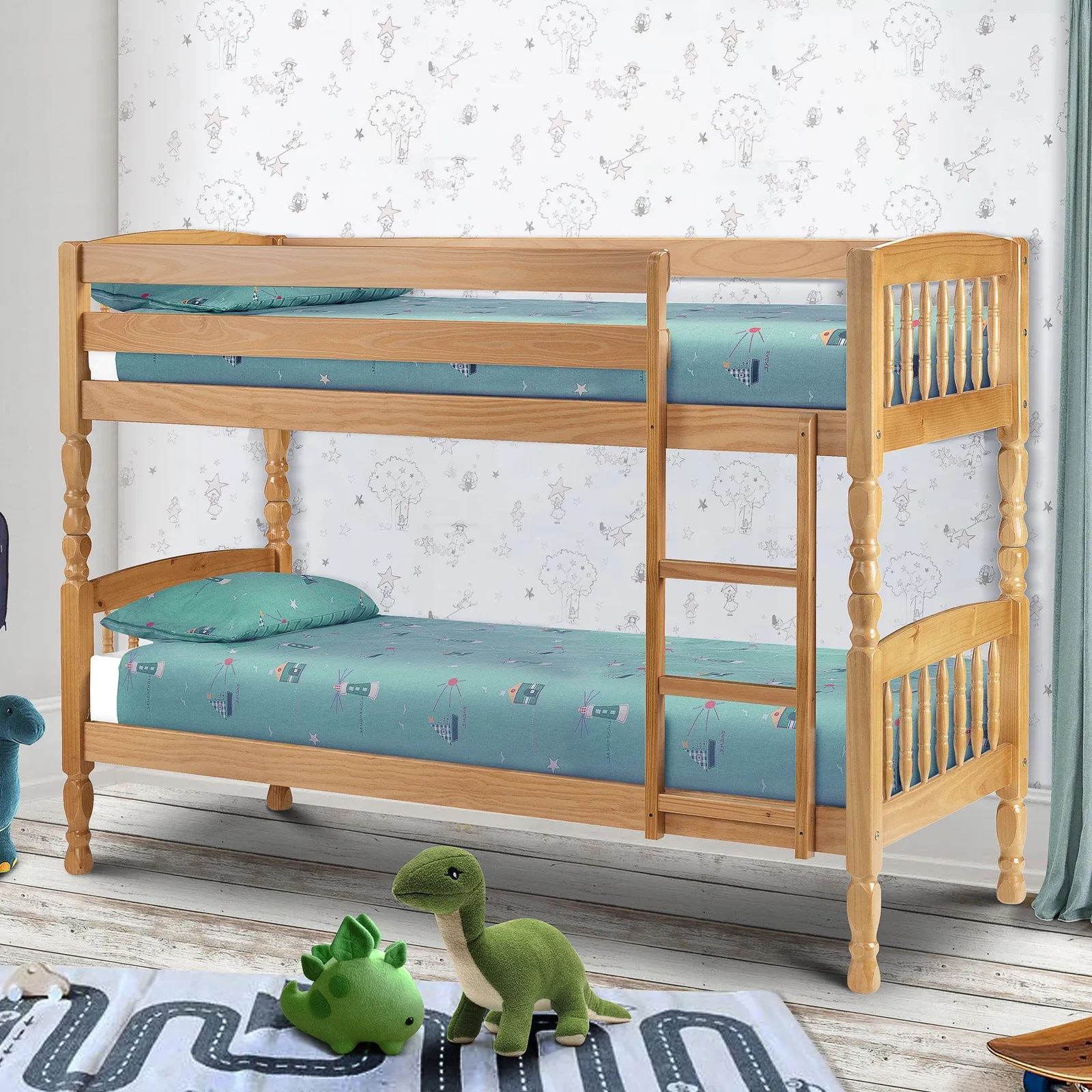 Lincoln Pine Bunk Bed - Small Single Natural