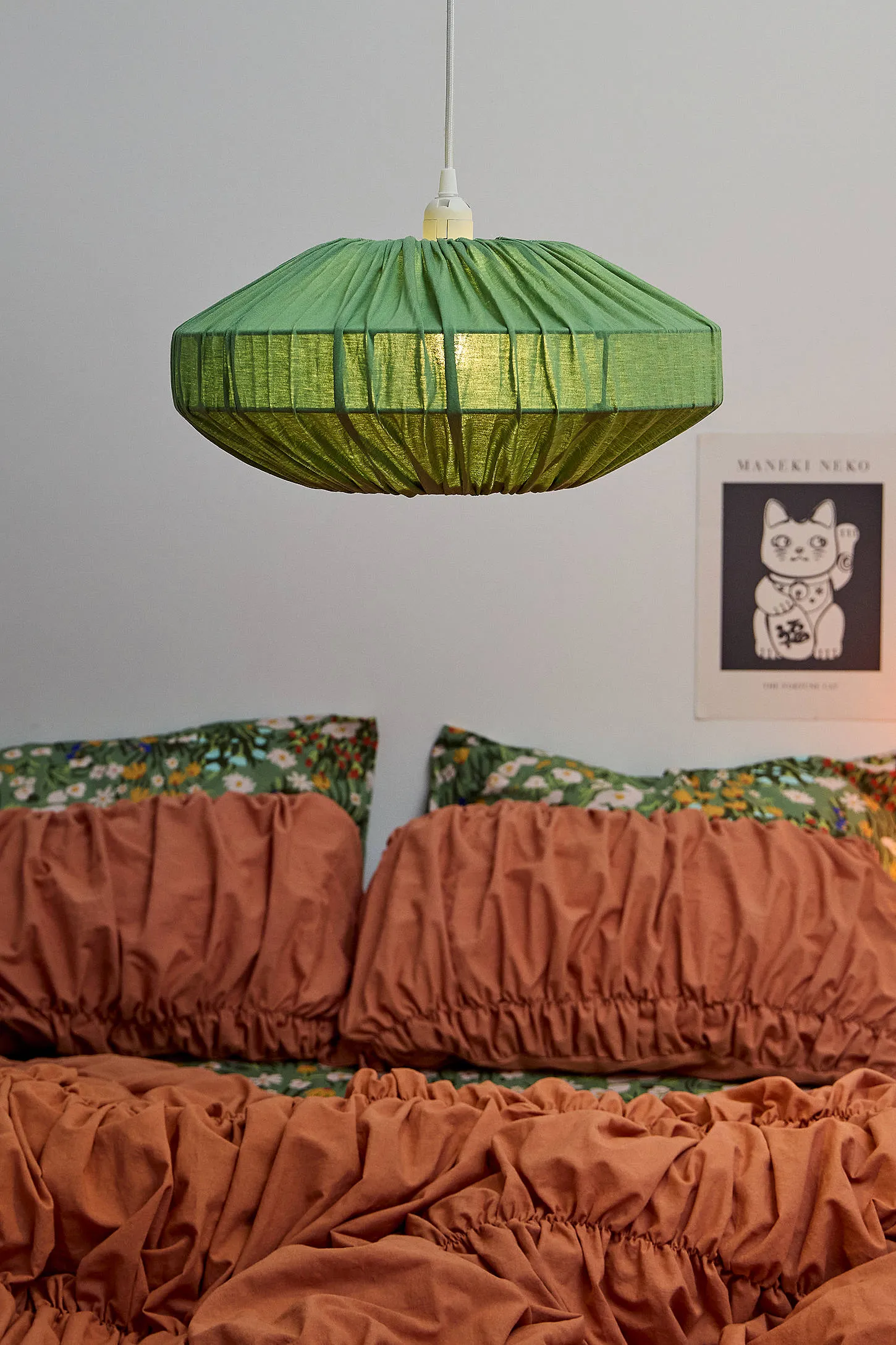 Cinched Lamp Shade - Green 2