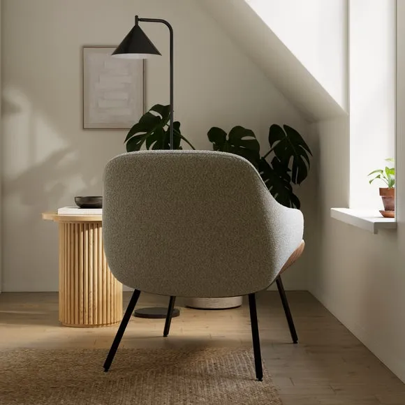 Astrid Tonal Boucle Bentwood Accent Chair 2