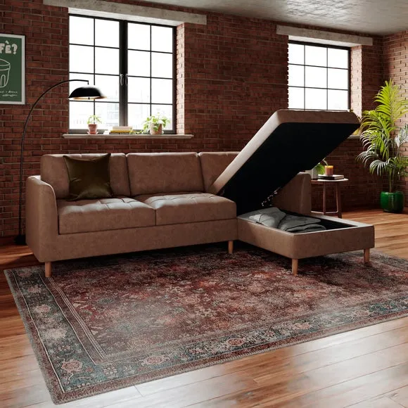 Max Soft Faux Leather Corner Storage Sofa Bed 3